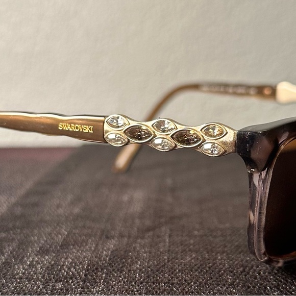Swarovski Sunglass Eyeglasses SW 5133 059 Grey/tortoise Brown Crystals Square - Picture 3 of 9